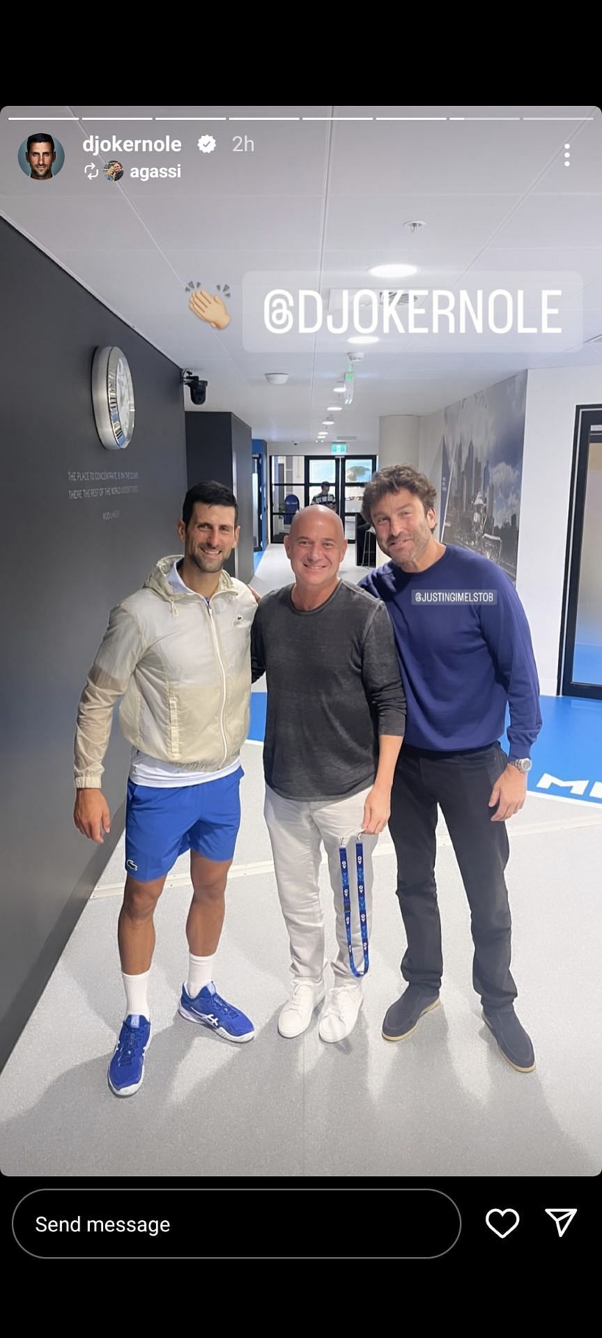Novak Djokovic via Instagram stories